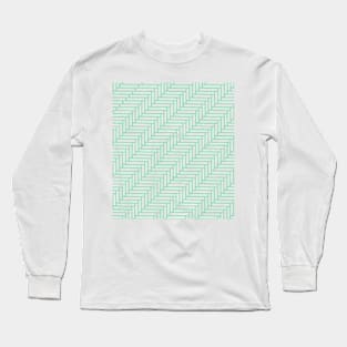 Herringbone 45 Mint Green Long Sleeve T-Shirt